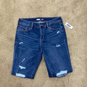 Distressed Slim Straight Denim Jeans Old Navy